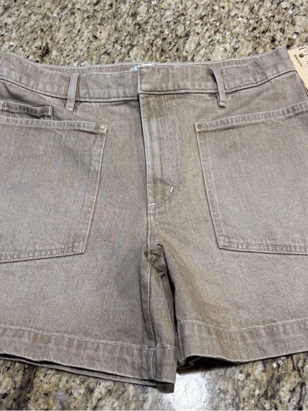 Loft Short Womens 8/29 tan denim High Rise front Pockets